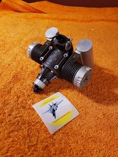 Motore RC Ross Twin 60 anni 70 testa argento con marmitte - nuovo - KIK25