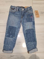 Polo Ralph Lauren Girls Astor Slim Boyfriend Distressed Paint Splatter Jeans 3T