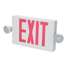 All Pro Emergency APC7R Combo Unit LED-Exit Sign with Dual Lights, Red Letters