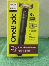 NEW Philips  Norelco OneBlade Face + Body Trim, Edge & Shave 3x Combs QP1624/70