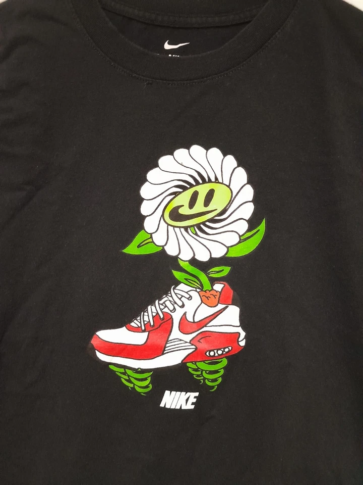 Nike Niños Ropa Deportiva Air Flower Gráfico Camiseta Verde Talla Mediana Foto 2 de 4