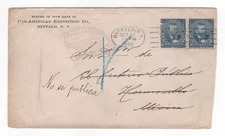 RARE Pan American Exposition COMPANY cover, RETURNED from Mexico #280
