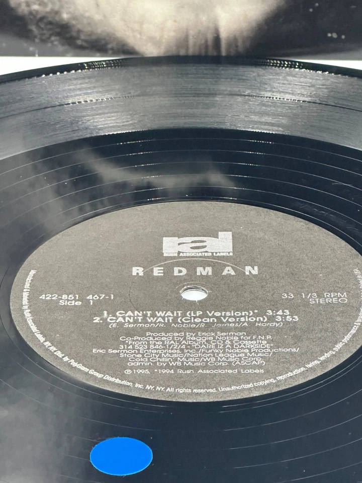 Redman – Can’t Wait 12” Vinyl Single (1995) Def Jam / Rush Associated VG/VG+ - Image 3 of 4