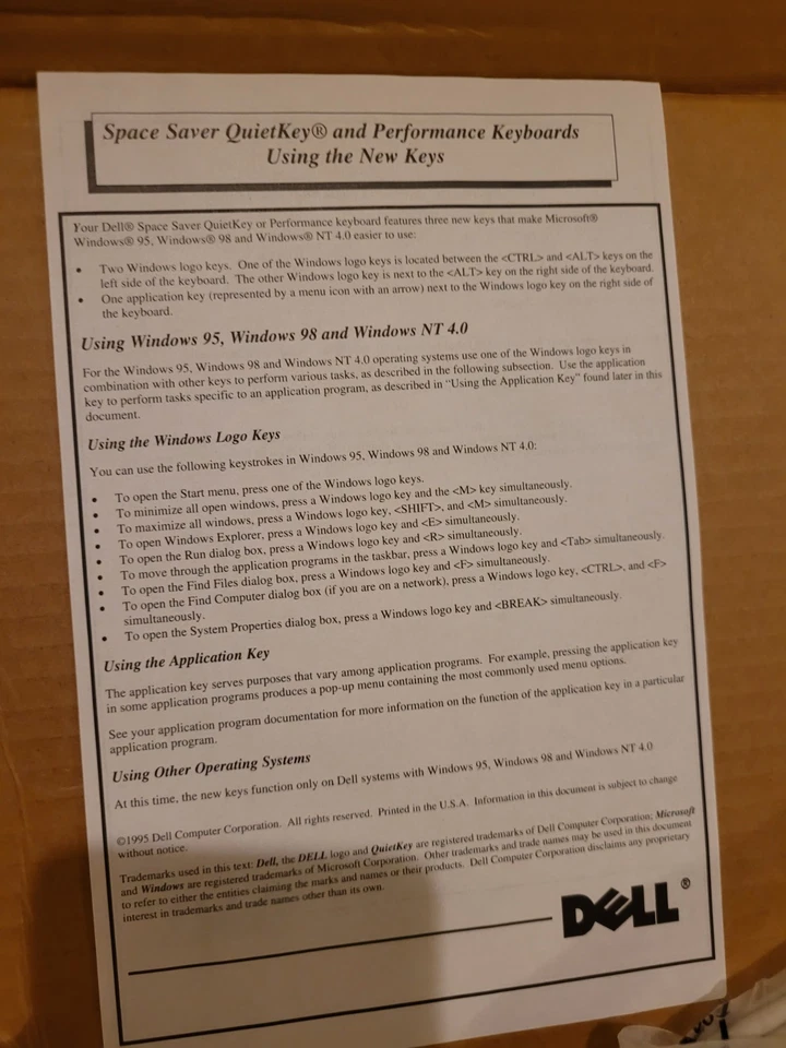 Dell QuietKey RT7D5JTW PS/2 Beige Keyboard 0003340D Retro 90s Vintage OEM NEW - Image 3 of 4
