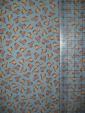 1 YD Riverwoods " Making Tracks" Work Boots on Blue QUILT FABRIC Debbie Fields