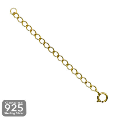 925 Sterling Silver Extender Curb Chain Bolt Clasp For Necklace Bracelet