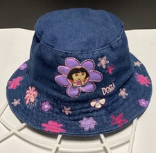 DORA THE EXPLORER KIDS BEACH SURF SZ 4-7 SCRIPT hat cap BUCKET FLOPPY BEACH