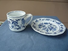 Vintage Blue Danube Blue Onion handled Mug & B&B plate Japan 