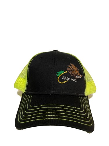 Vintage BASS HOGS Fishing Snapback Trucker Hat Embroidered