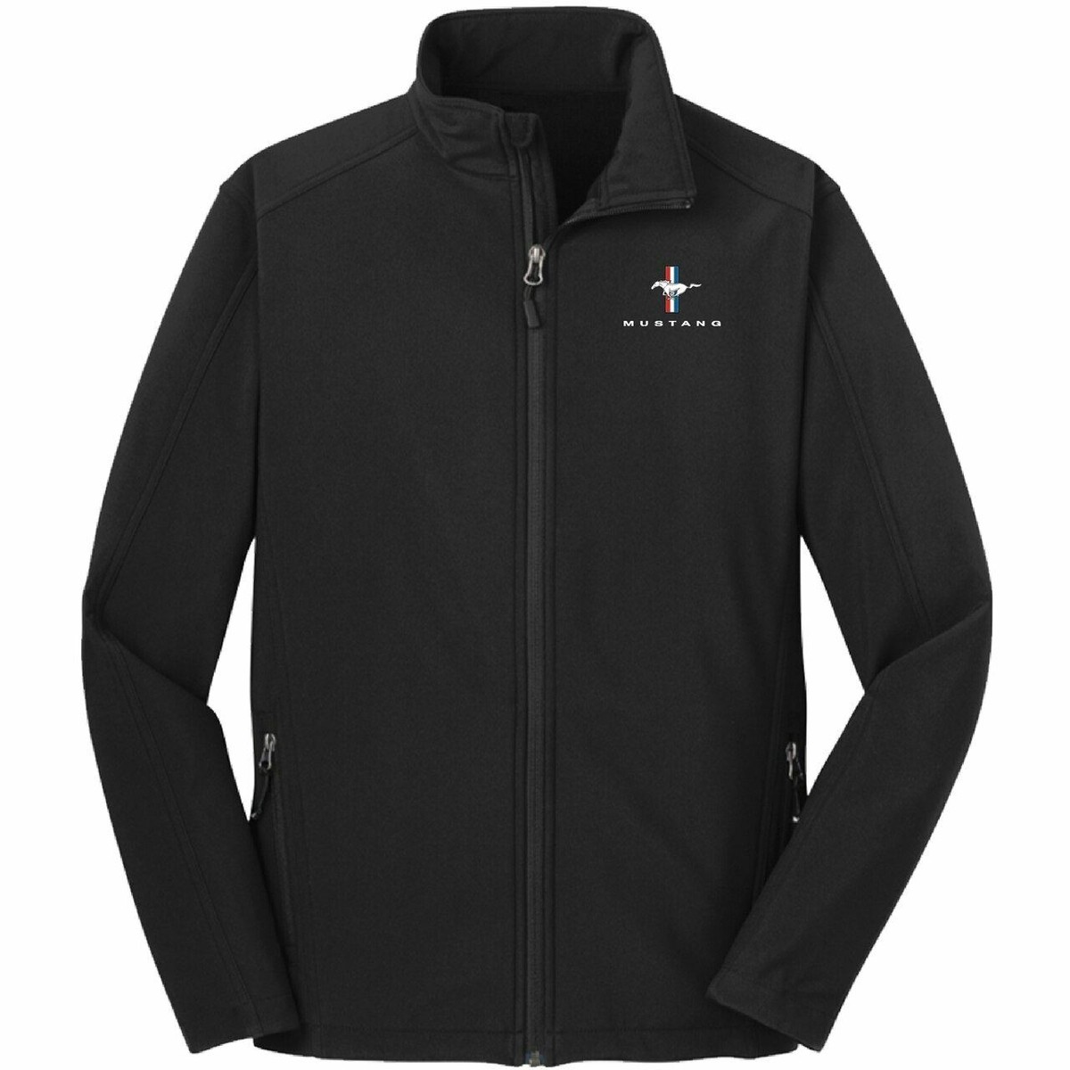 Mustang Soft Shell Jacket in Black w/ Tri-Bar Logo ~ Stylish, Warm