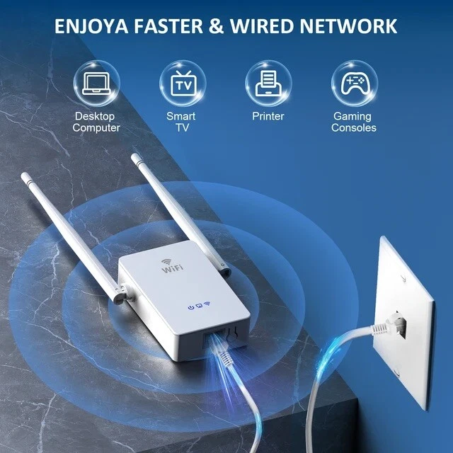 Wifi Extender Repeater Wireless Router Range Network Signal Booster UK 300 Mbps - Image 3 of 4