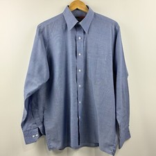 PETER ENGLAND Long Sleeve Shirt 40cms Blue Long Business Formal FLAWS