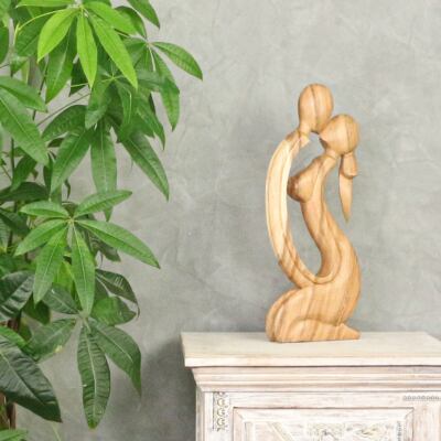 Figur Holz Holzfigur Abstrakt Deko Dekofigur Paar Couple Skulptur Natur 50 cm