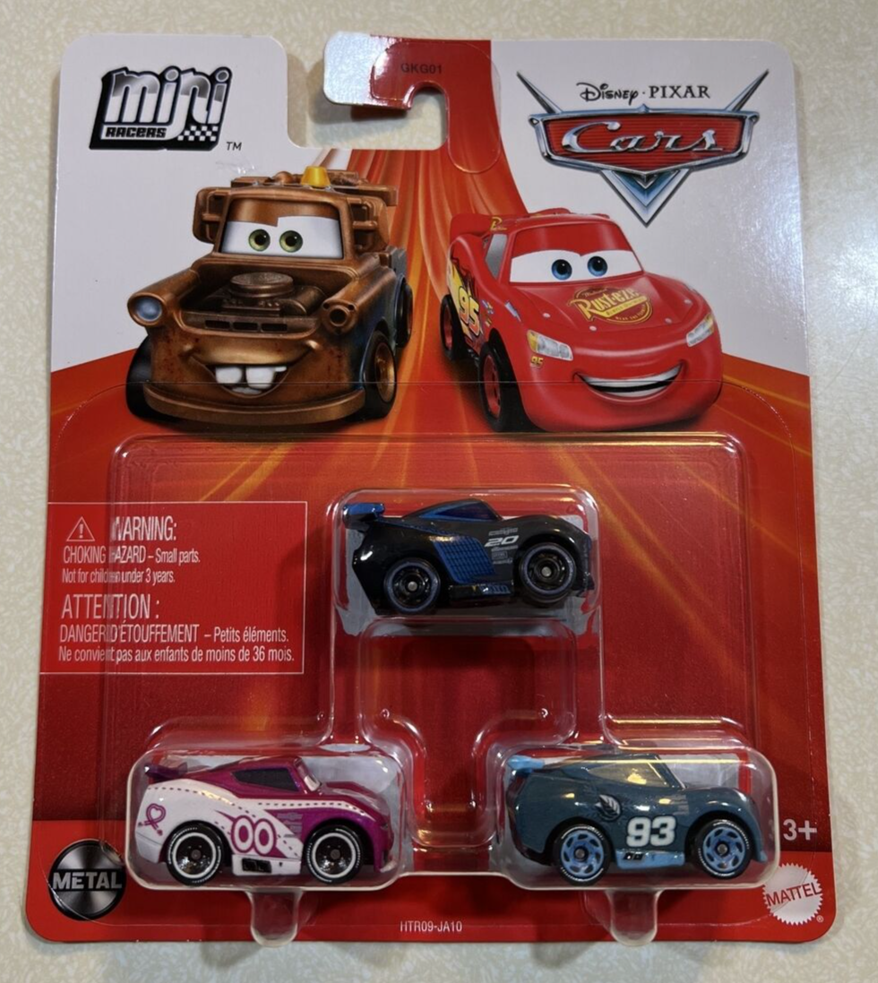 NEW 2024 DISNEY PIXAR CARS MINI RACERS 3 PACK FLIP DOVER, NICK