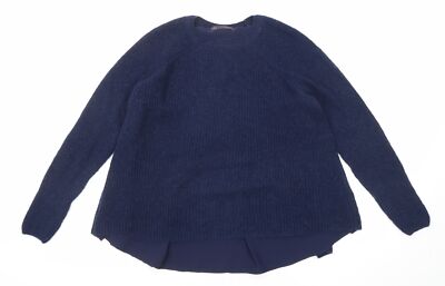 Marks and Spencer Damen Blau Rundhals Acrylmischung Pullover Größe 12