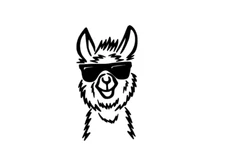 Llama Sunglasses Vinyl Decal Sticker -Multiple Colors & Sizes- FREE SHIPPING