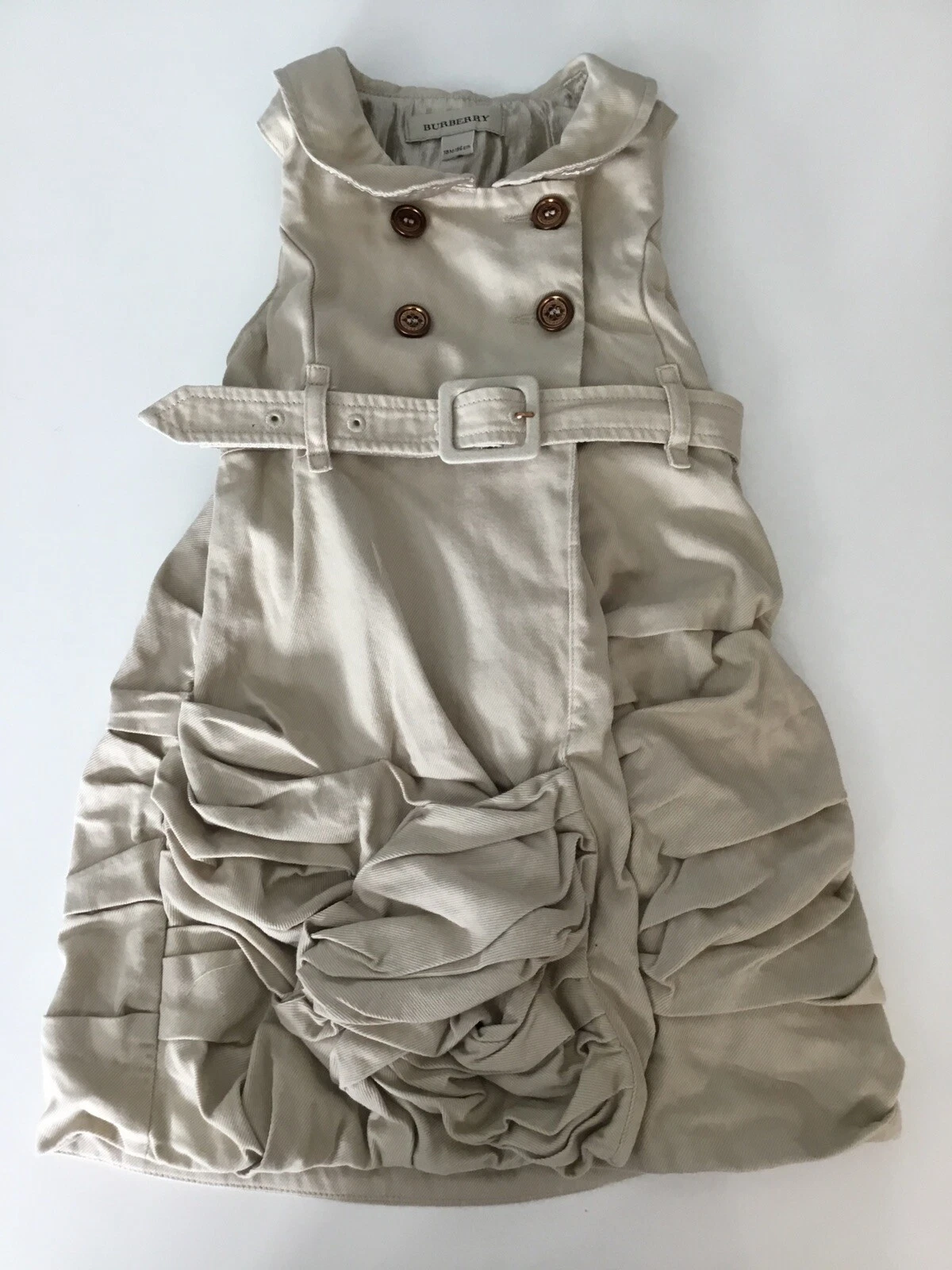 Abito da trincea per bambine Burberry beige età 18 M manica corta
