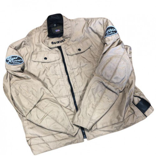 VANSON × SUZUKI Motorcycle Jacket Size:2XL Nylon,Leather VG limited From JAPAN - Picture 1 of 12