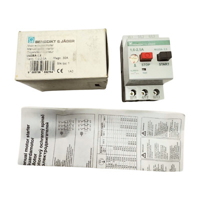 Benedikt & Jager MU25A-2,5 Manual Motor Starter, 1.6 - 2.5A, 690V