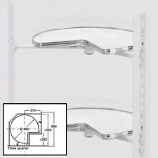 Vauth-Sagel Recorner Maxx 3/4 Corner Carousel, Pole-Free, for 600mm Cabinet