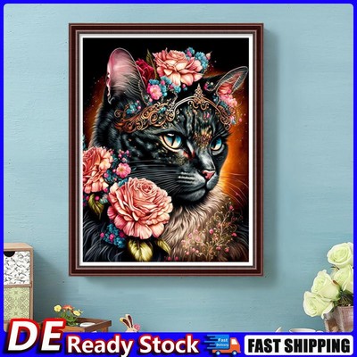 5D DIY Full Round Drill Diamond Painting Cat Kit Heimdekoration Kunsthandwerk De