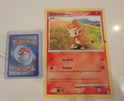 chimchar pokemon card value NM! JUMBO! Chimchar Celebrations D&P 76/130 Oversized Pokemon TCG card NM!