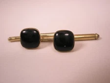 SINGLES(2) 5/16" Black Square Vintage Formal Shirt Studs tux groom prom b239