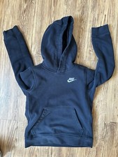 Nike Sweater Black Swoosh Hoodie Sweatshirt Kids Youth Boy Small