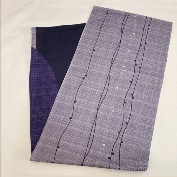 Tapiz divisor de puerta japonés NOREN impreso círculo púrpura Foto 2 de 4