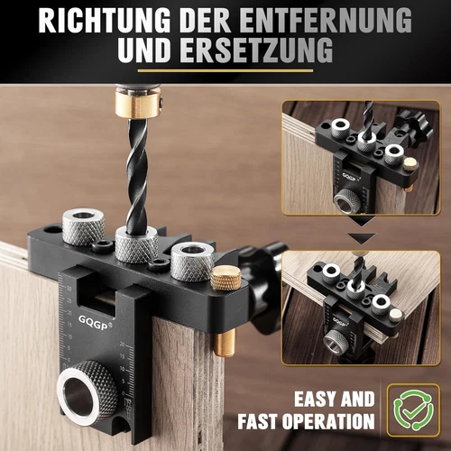 3 in 1 Dowel Jig Drill Kit,Self Centering Doweling Jig,Adjustable Drilling Width - Picture 5 of 7