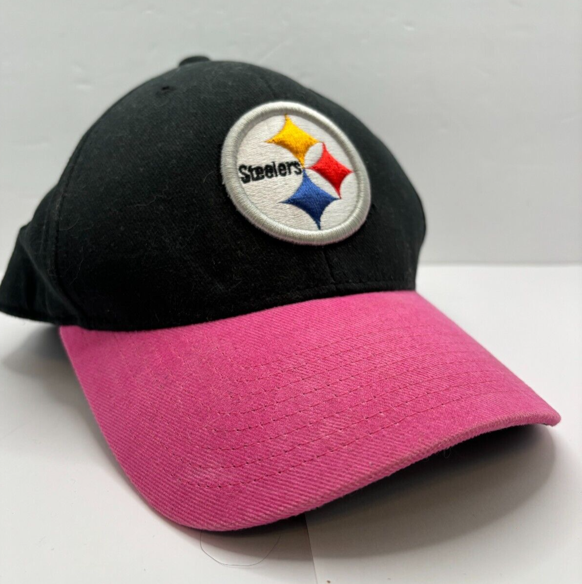 Reebok Pittsburgh Steelers NFL Pink Ribbon Cancer Awareness Hat Cap Flexfit  L/LX
