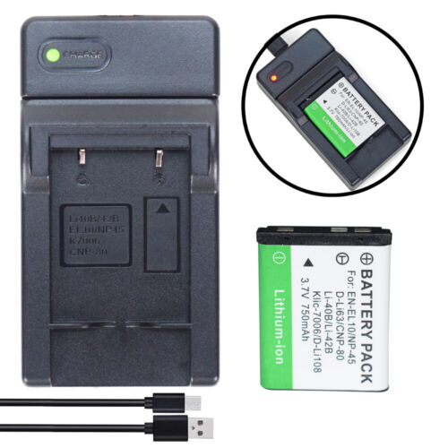 Battery or Charger for Nikon EN-EL10 Coolpix S203 Coolpix S60 S210 S220 S3000 - Picture 28 of 48