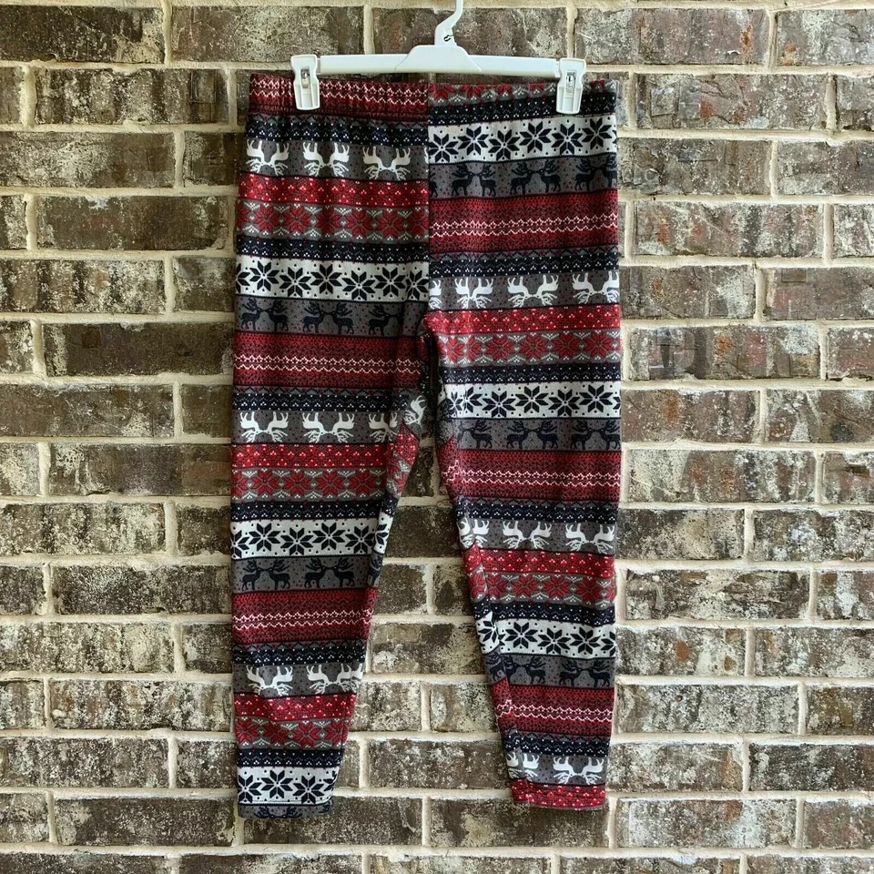 Faded Glory Women's Pull On Elastic Waist Knit Pants Christmas Pattern Size 2X - Image 2 of 4