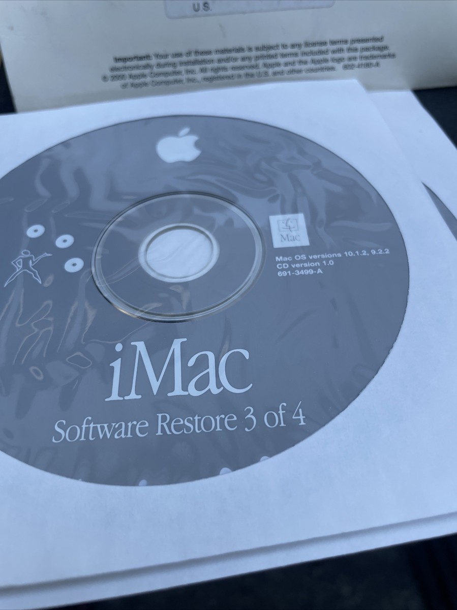 2002 Apple iMac Mac OS X Install Disc CD 10.1.2 CD Version 1.0