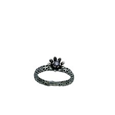 Sterling Silver 925 Flower Floral Band Ring Size 6.5 Cubic Zirconia Floral