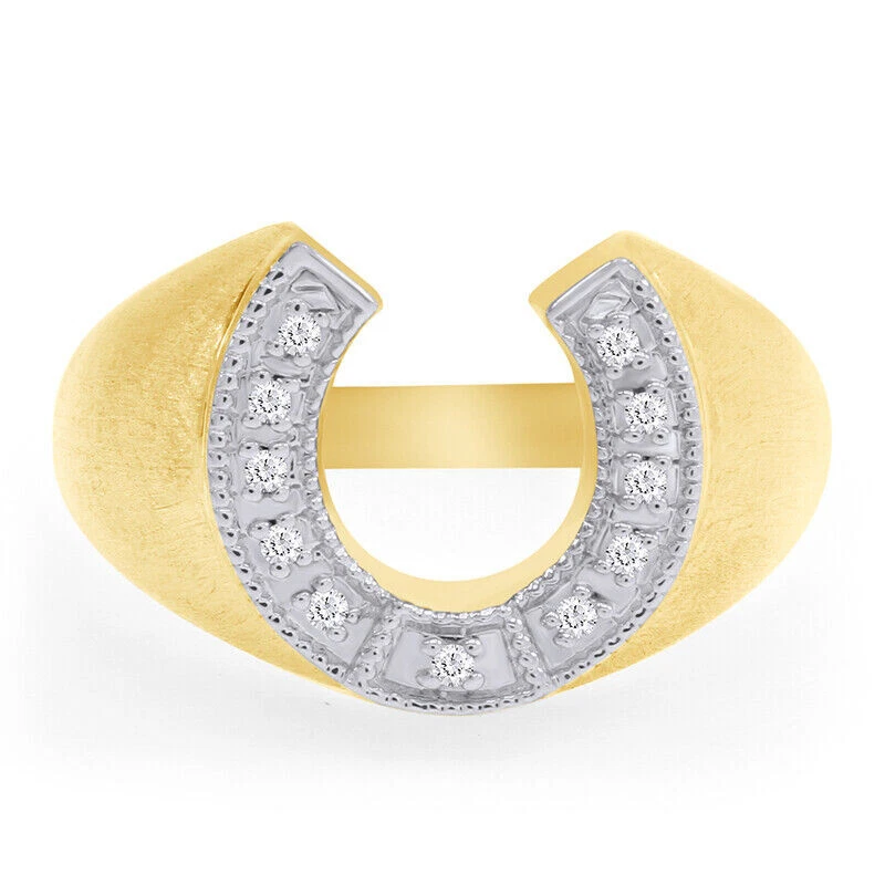 Zapato de la suerte para hombre anillo de boda corte redondo moissanita en plata de ley 925