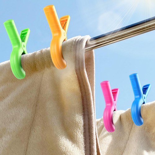 8 Pack Large Beach Towel Clips for Beach Chairs Cruise Pool Boat Towel Holder - 第 2/7 張圖片
