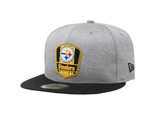 New Era 59Fifty Men Women Cap Pittsburgh Steelers Gray Black Sideline Fitted Hat