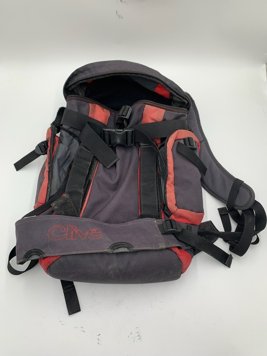 Clive Backpack Black Red Needs Repair | eBay