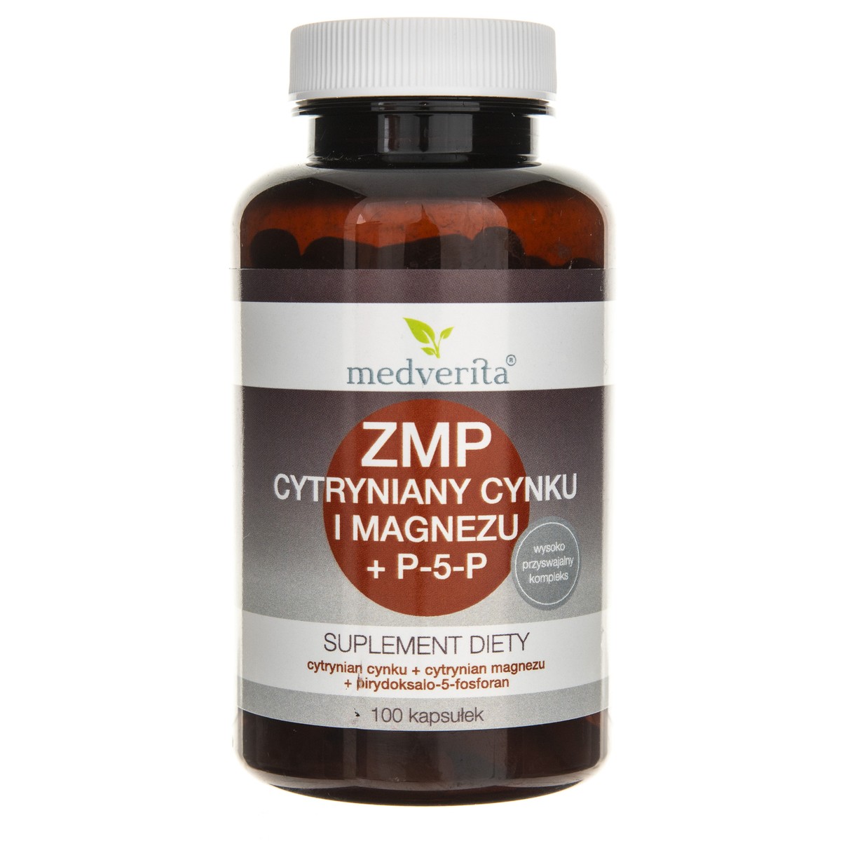 Complément Alimentaire Medverita Zinc Magnésium + P-5-P 100 Capsules - Citrates, Soutien Immunité