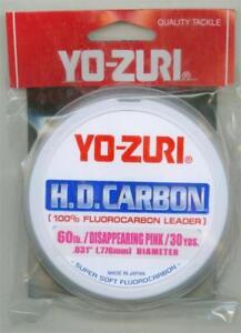 YOZURI 60# DISAPPEARING PINK FLUOROCARBON LEADER  LURE RIGGING  HOOK LEADERS 