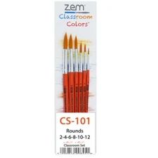 ZEM Classroom Colors Economy Artist Brush Sets 6 Types