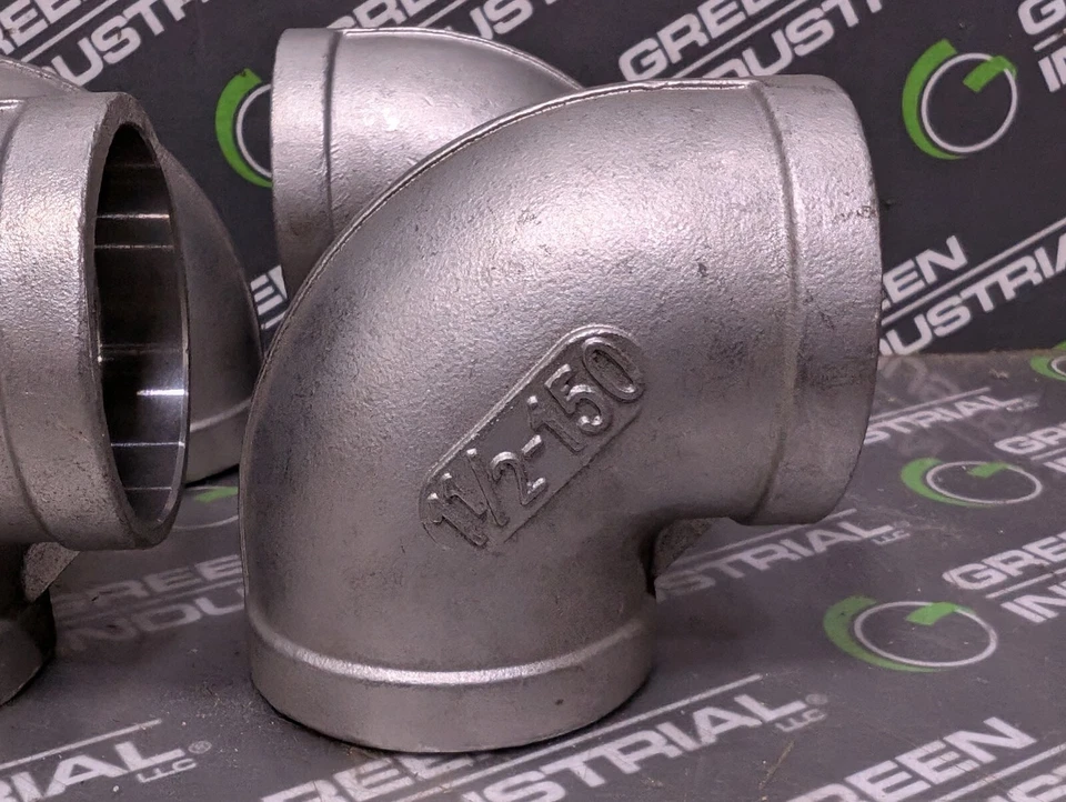 NUEVO Lote de 8 Accesorios SCI Codo Ángulo Recto 304 Acero Inoxidable Sin Roscar 1-1/2" Foto 2 de 4