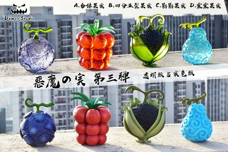 Demon Studio Devil Fruit set #7 Transparent One Piece Statue Resin 11cm