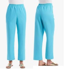 Womens Alfred Dunner Classic Pull On Dress Pants All AFlutter Size 10 Teal NWT