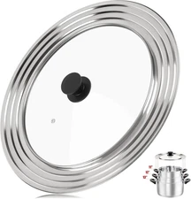 Pan Lid Fits 11, 12 & 13 Inch Cookware, Universal Lid for Pots, Pans and Skillet