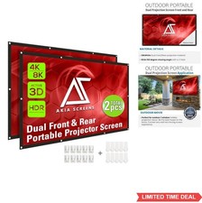 120 Inch Dual Projection Screen 16 9 Front Rear Portable Foldable 4K HD Outdoor