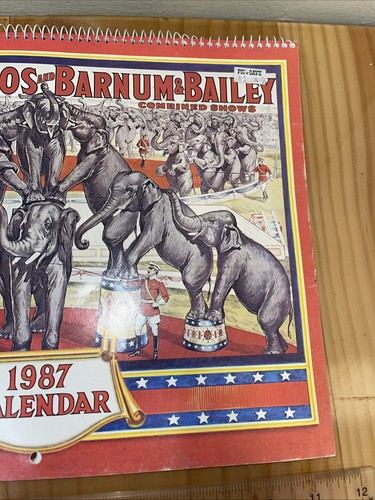 CALENDARIO RINGLING BROS AND BARNUM & BAILEY Poster 1987 COLLEZIONABILE CIRCO VINTAGE - Foto 3 di 17
