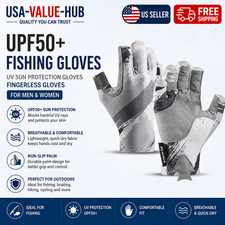 UPF50 Fishing Gloves UV Sun Protection Gloves Fingerless Gloves for Men Women