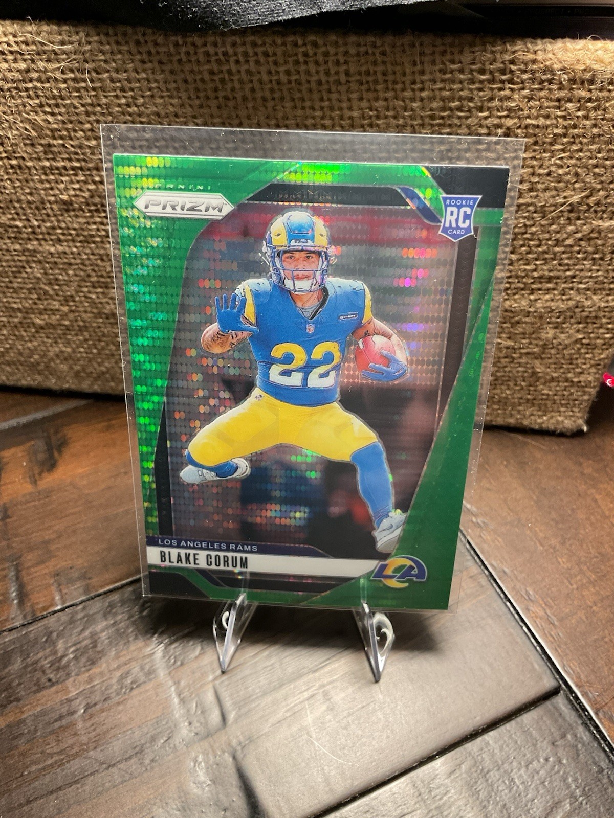 2024 Panini Prizm - Rookies Blake Corum #308 Neon Green Pulsar Prizm (RC)